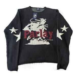 PARLAY - BRUNSON Jacquard Knit Sweater - Black, Mens 2xl - NEW